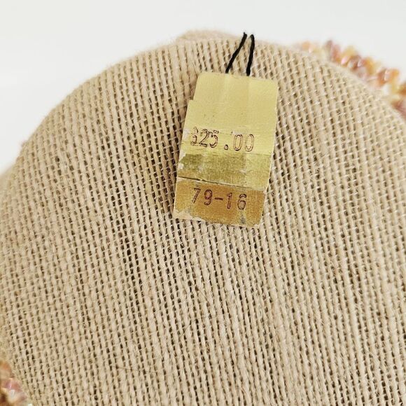 Vintage Jewels By Carle Deadstock Pink Coral Chip Triple Strand Beaded Necklace - Picture 11 of 13